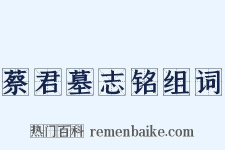蔡君墓志铭组词是什么意思的图片